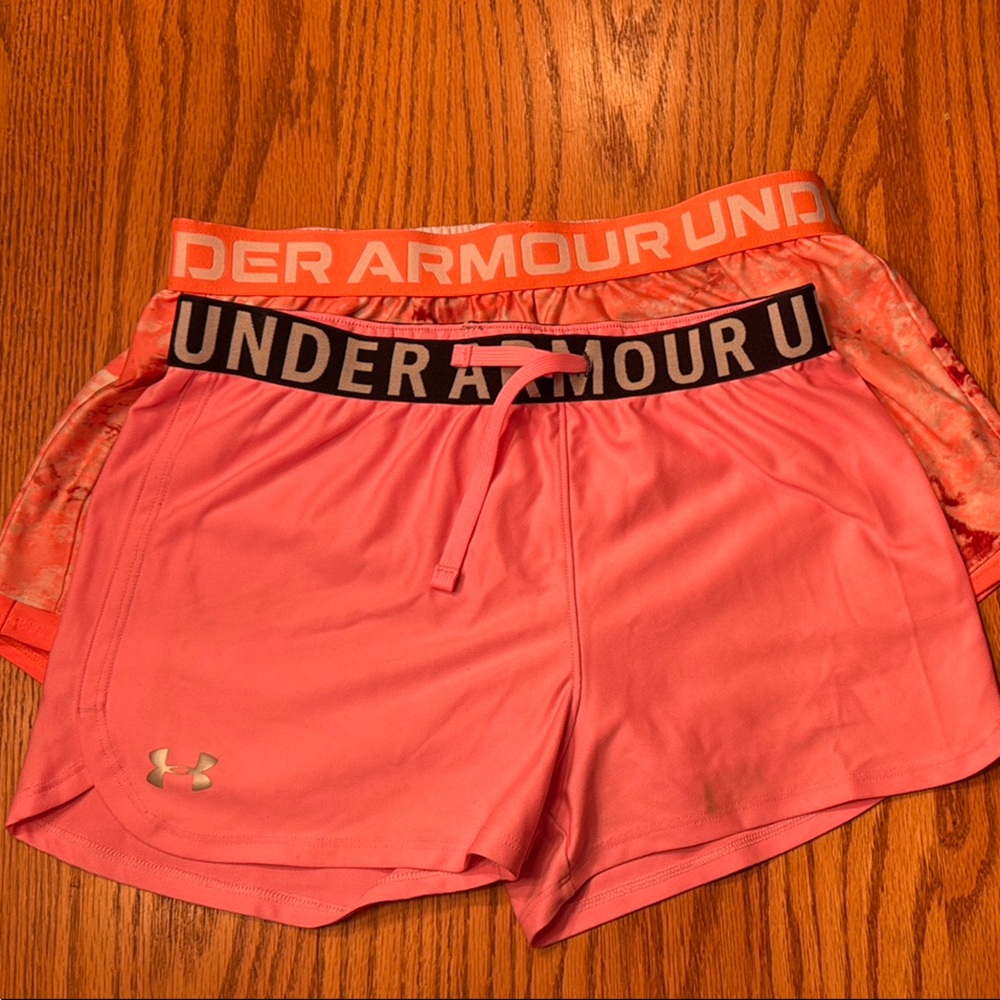 Under Armour Pink and Orange Athletic Shorts